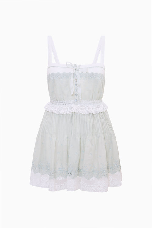 Hadlee Cotton Lace-Trimmed Mini Dress