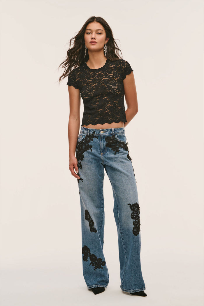 Bambie Lace Appliqué Jeans