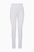 White tights with a subtle pattern on a white background