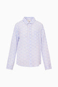 Long-sleeve shirt with a subtle pattern on a white background
