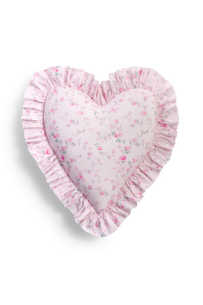 Heart Shape Ruffle Pillow- Designer Home Decor | LoveShackFancy