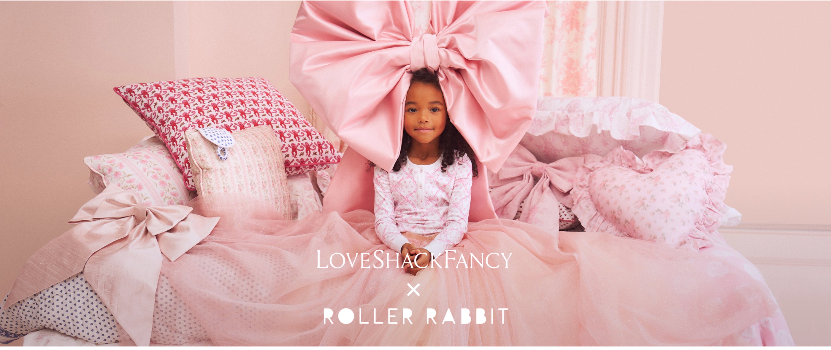 LoveShackFancy x Roller Rabbit Mens Sugarplum Lattice Long Sleeve Polo Pajamas
