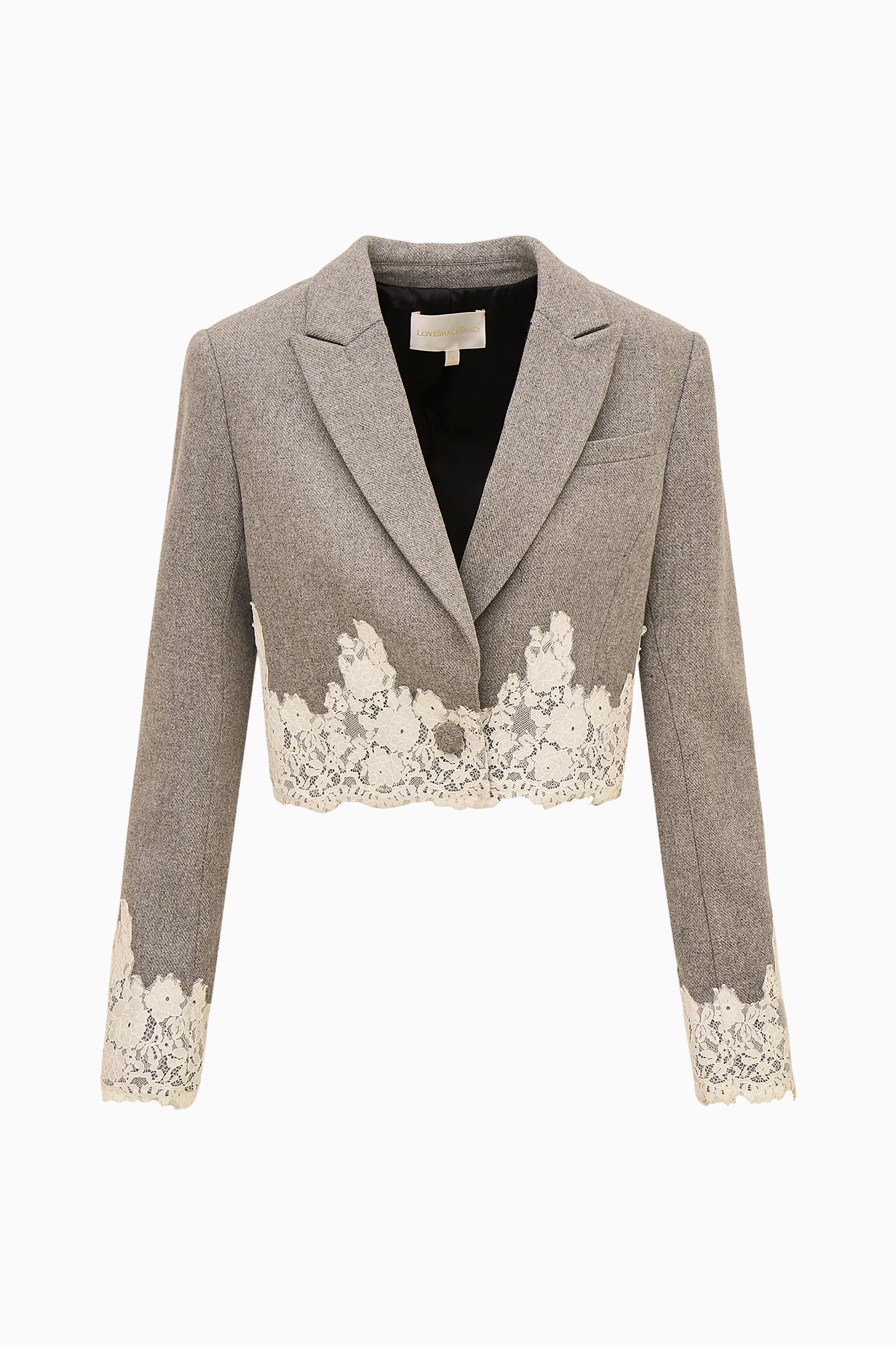 Icarus Cropped Lace-Trimmed Blazer