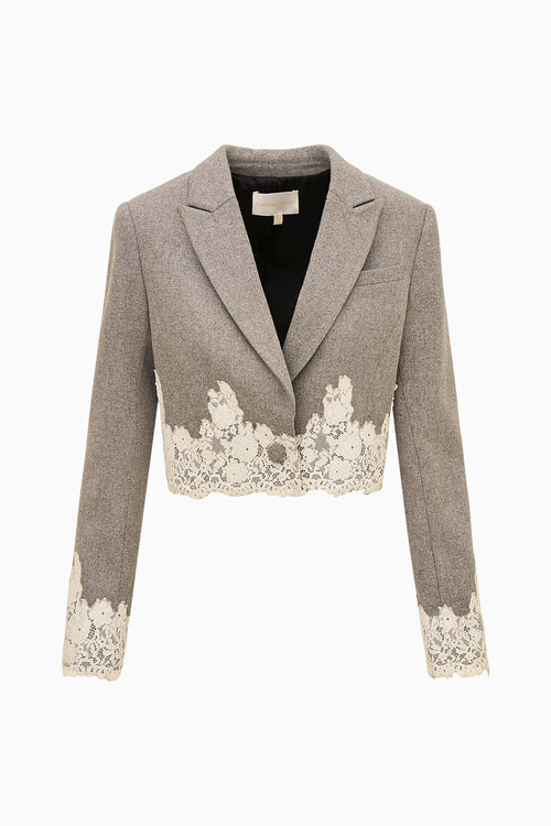 Icarus Cropped Lace-Trimmed Blazer