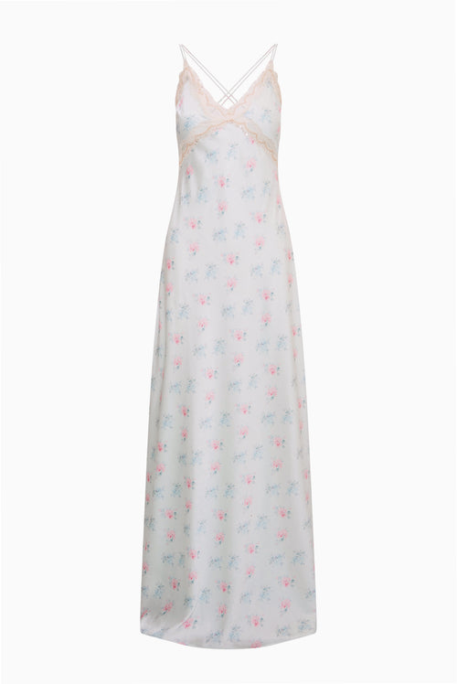 Idris Floral Satin Midi Dress