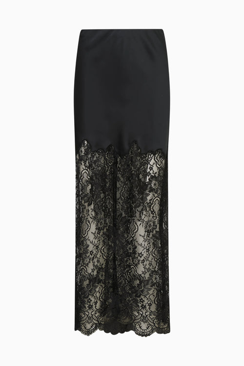 Ilene Satin & Lace Maxi Skirt