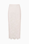White lace skirt on a white background