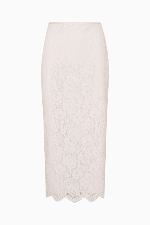 White lace skirt on a white background