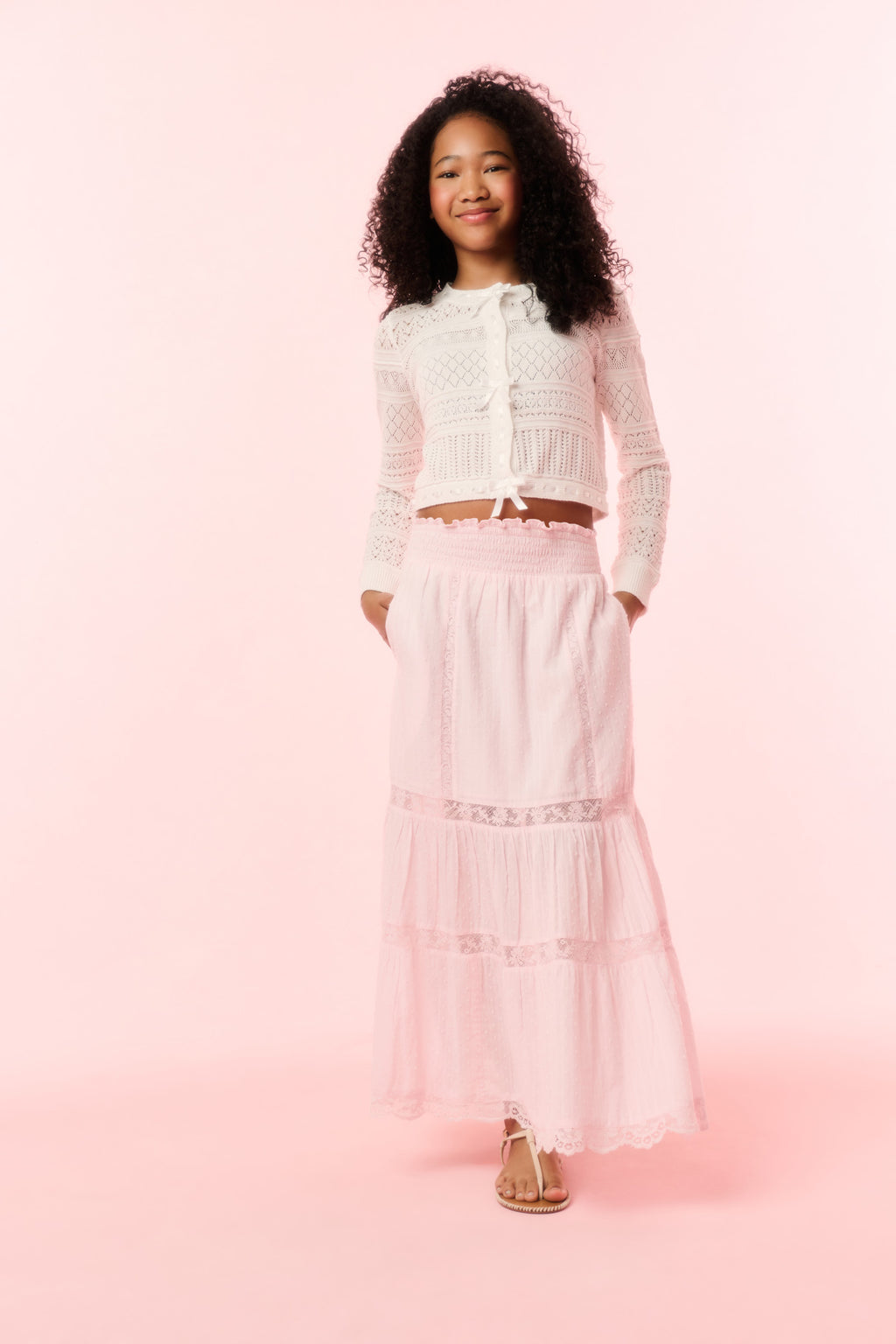 Iriselle Woven Ribbon Cardigan