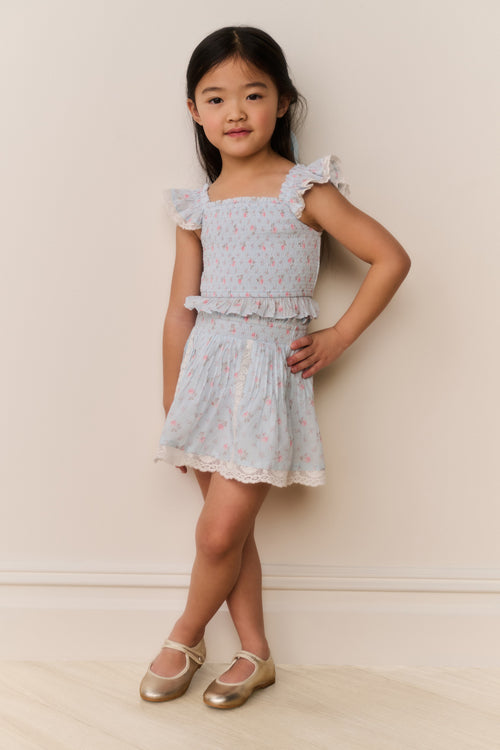 Little Girls Jeanna Floral Cotton Top