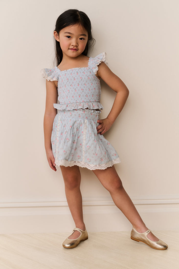 Little Girls Mini Solena Floral Cotton Skirt
