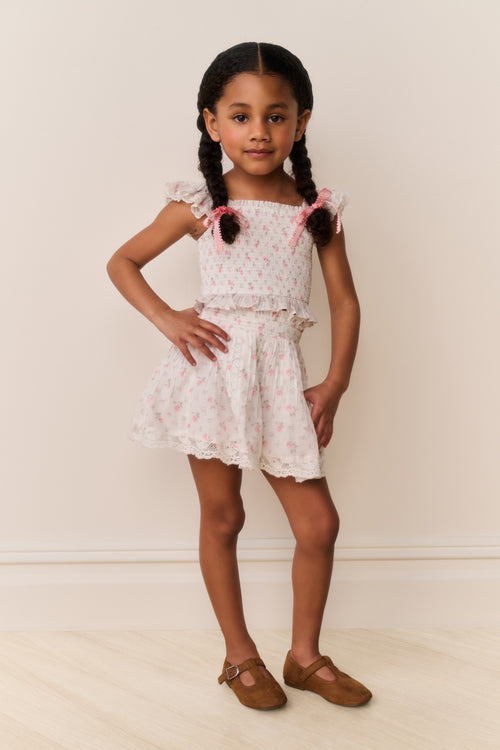 Little Girls Mini Solena Floral Cotton Skirt