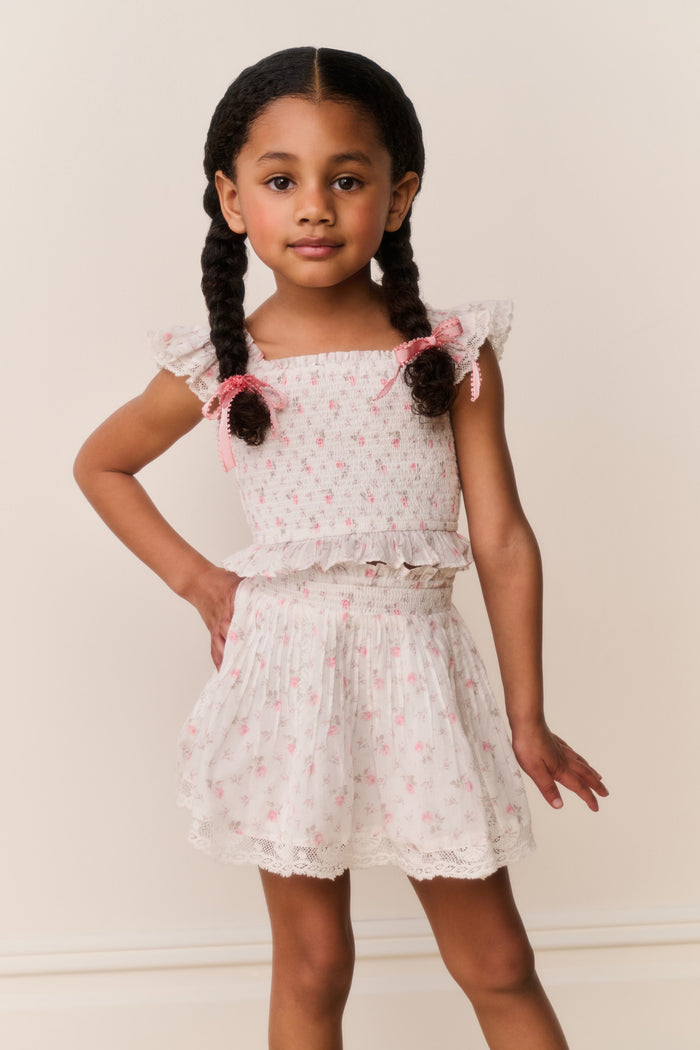 Little Girls Jeanna Floral Cotton Top