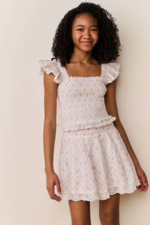 Tween Solena Floral Cotton Skirt
