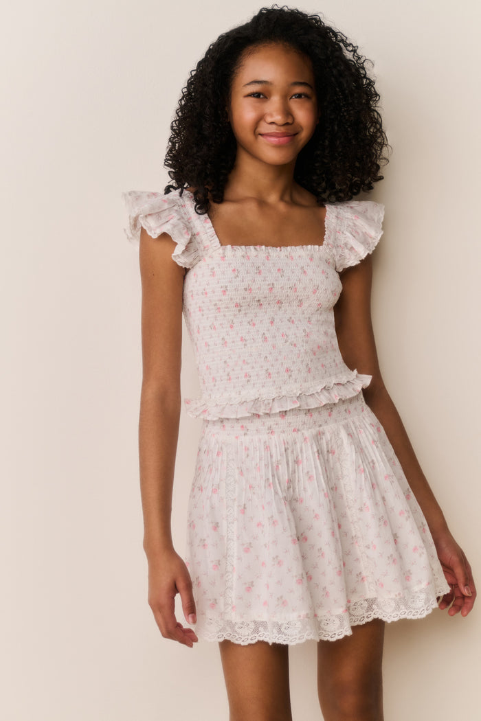 Tween Solena Floral Cotton Skirt