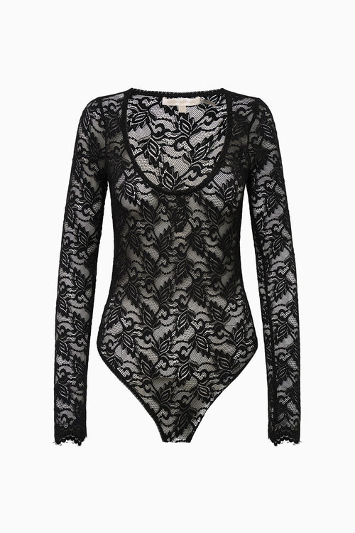 Jennie Sheer Lace Long Sleeve Bodysuit