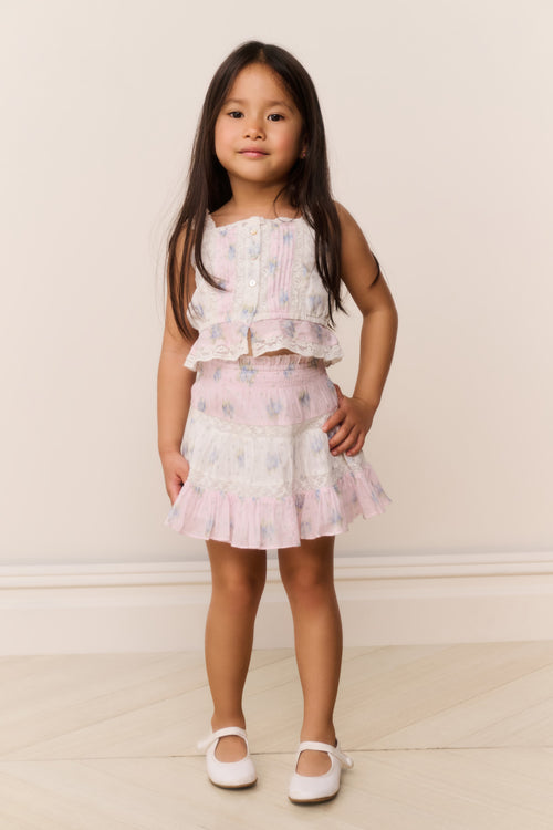 Little Girls Jessamine Mixed Print Top
