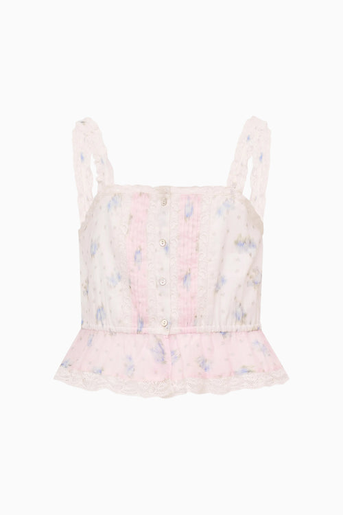 Tween Jessamine Mixed Print Top