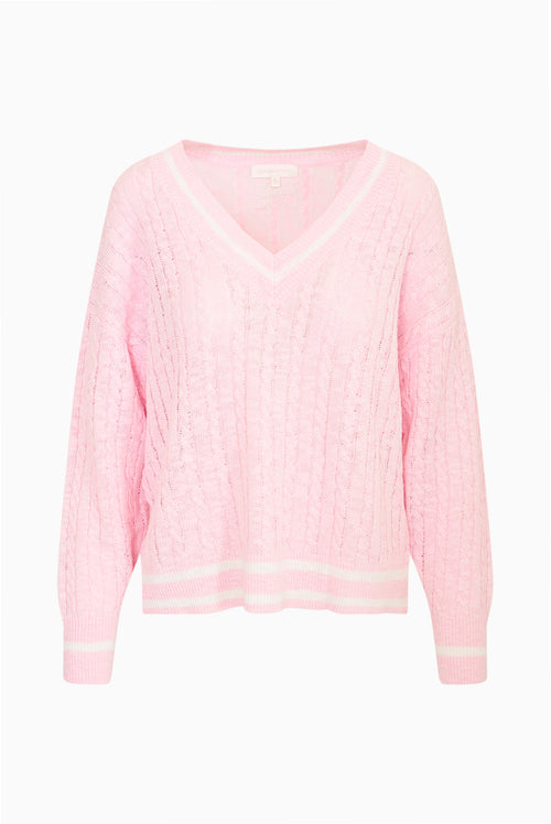 Jessanna Linen-Cotton Cable Knit Pullover