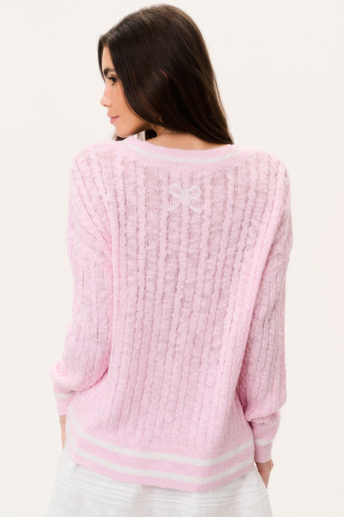 Jessanna Linen-Cotton Cable Knit Pullover
