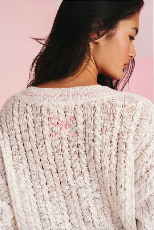 Jessanna Cable Knit Tennis Pullover