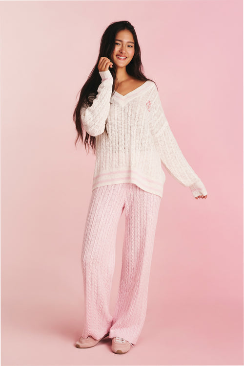Jessanna Cable Knit Tennis Pullover