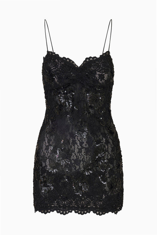 Jetta Embellished Lace Mini Dress