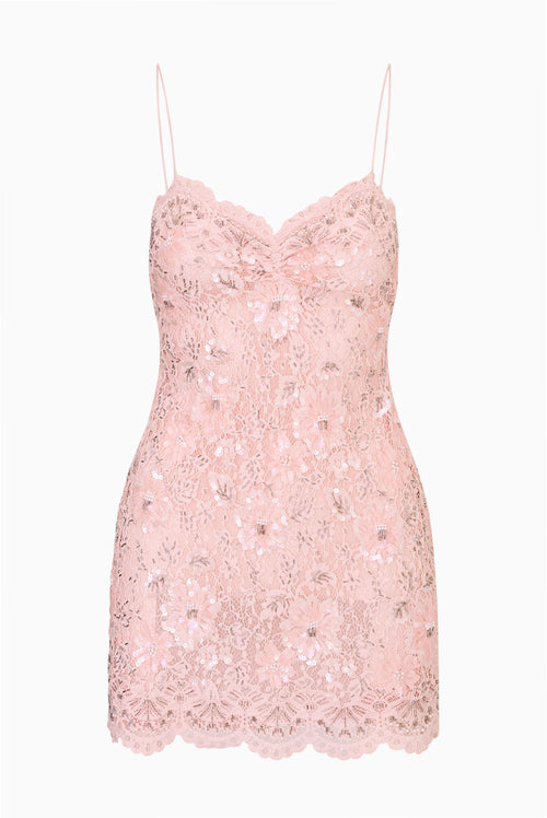 Jetta Embellished Lace Mini Dress