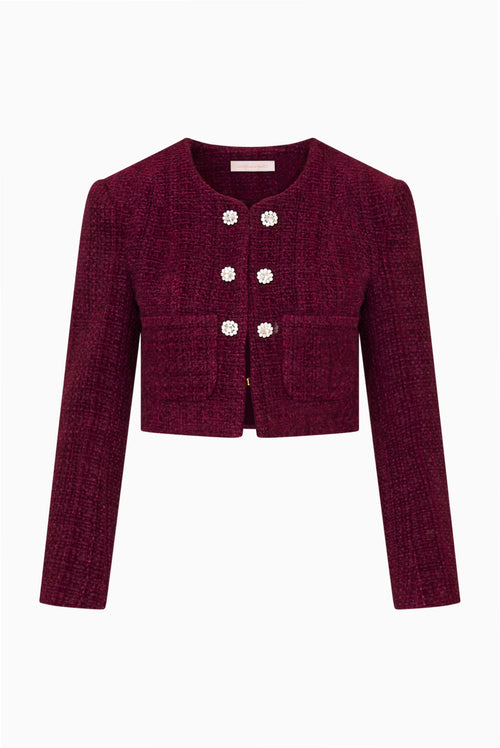 Joaquina Bordeaux Tweed Jacket