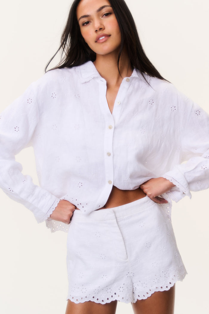 Jodine Eyelet Linen Shorts
