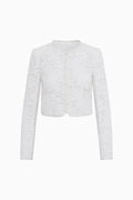 White lace cardigan on a white background