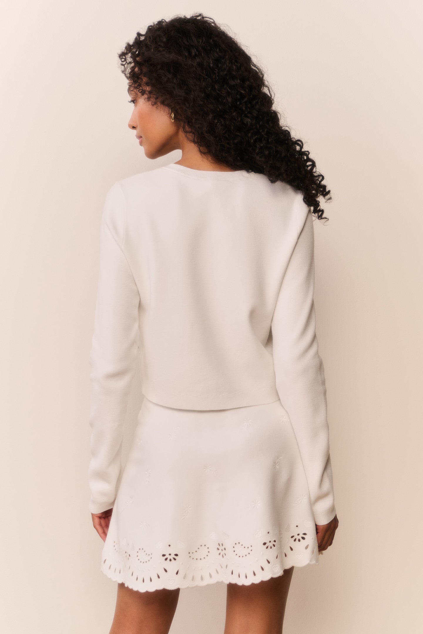 Leda Bandana Eyelet Knit Cardigan