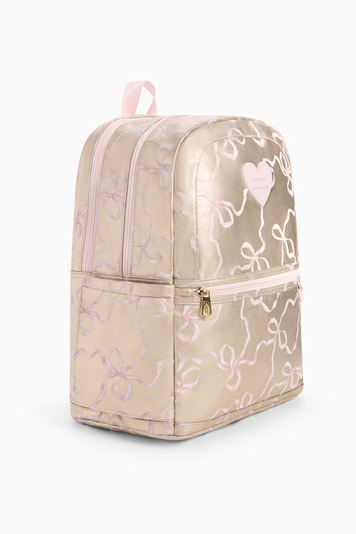 STATE x LoveShackFancy Gold Kane Double Pocket Backpack