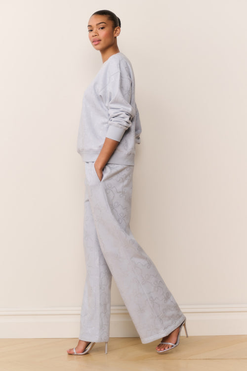 Momo Bow Embellished Fleece Sweatpants