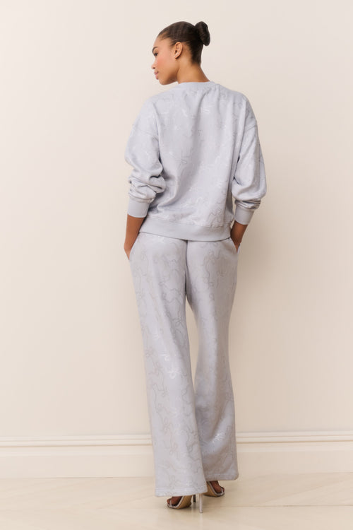 Momo Bow Embellished Fleece Sweatpants