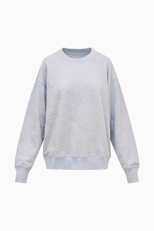 Karabeth Bow Embellished Fleece Pullover