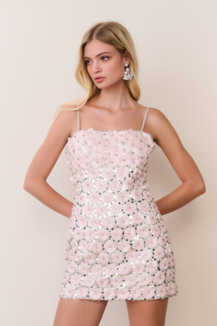 Katarina Floral Embellished Mini Dress