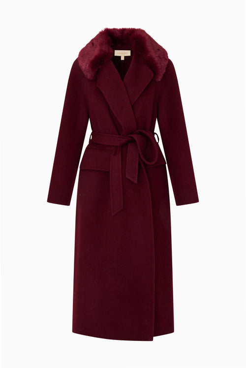 Katniss Faux Fur Collar Wool Coat