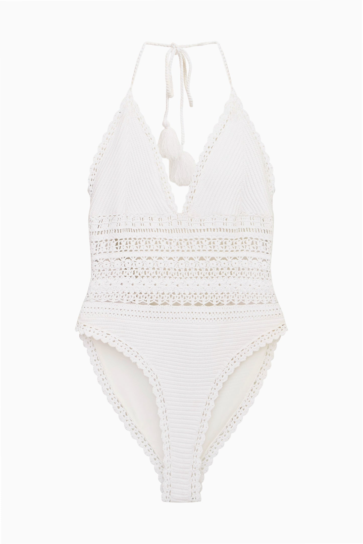 Crochet Eyelet Cut Out Halter One Piece | LoveShackFancy