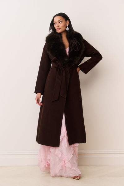 Chocolate　　 Siena  Long Coat 4SI3NNA | STELLA COAT