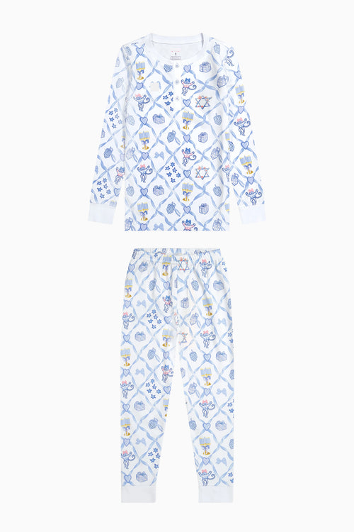 LoveShackFancy x Roller Rabbit Kids Starry Nights Lattice Pajamas