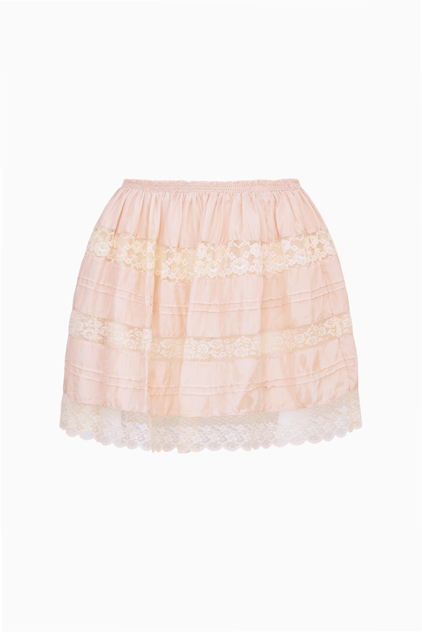 Ruffled Lace Scallop Hem Mini Skirt | LoveShackFancy