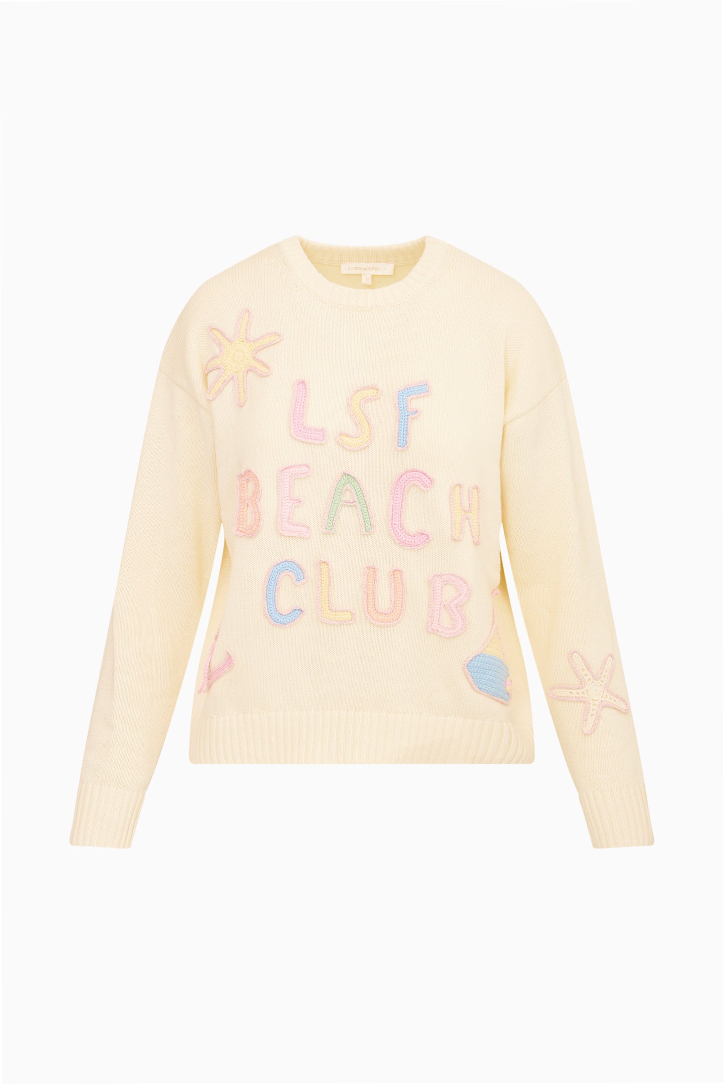 Yacht Club Graphic Long Sleeve Knit Sweater | LoveShackFancy