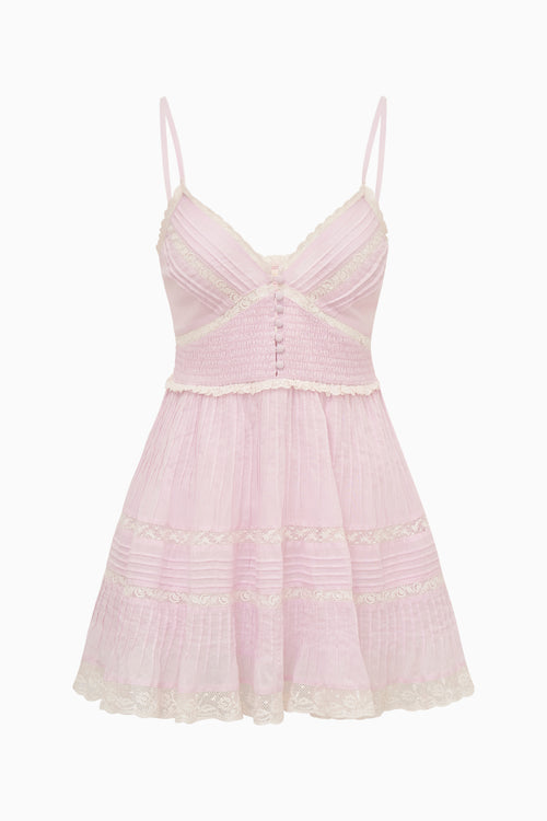 Krista Lace-Trimmed Cotton Mini Dress