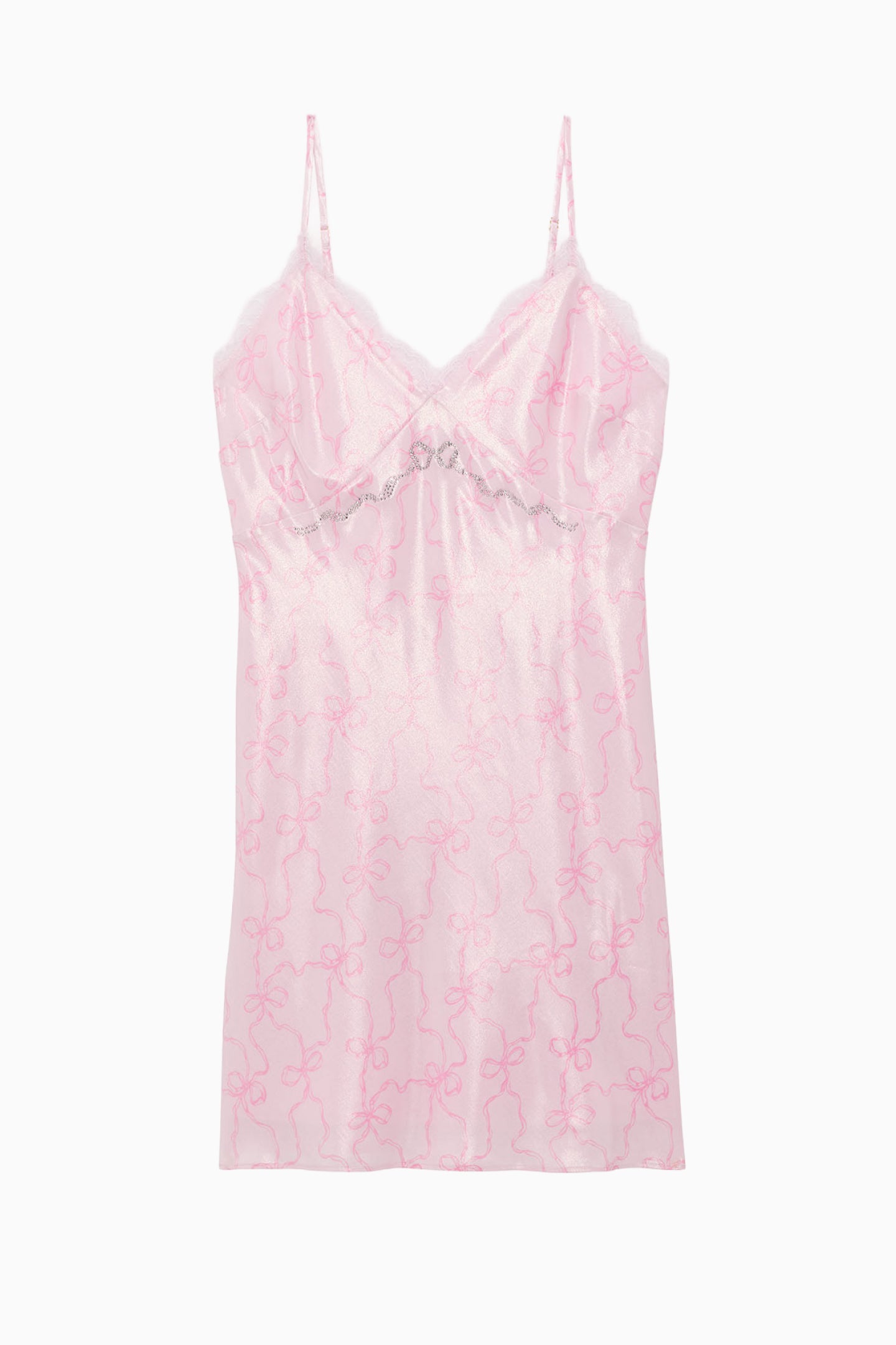 PINK x LoveShackFancy Lace Trim Satin Mini Dress