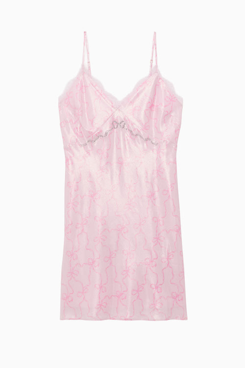 PINK x LoveShackFancy Lace Trim Satin Mini Dress