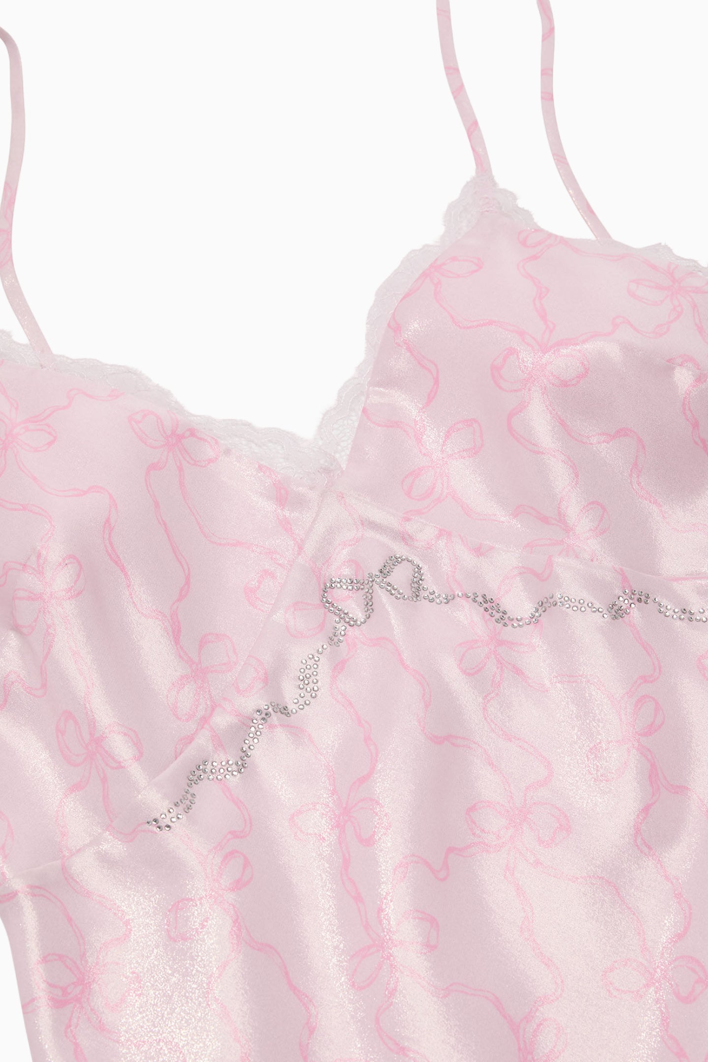 PINK x LoveShackFancy Lace Trim Satin Mini Dress