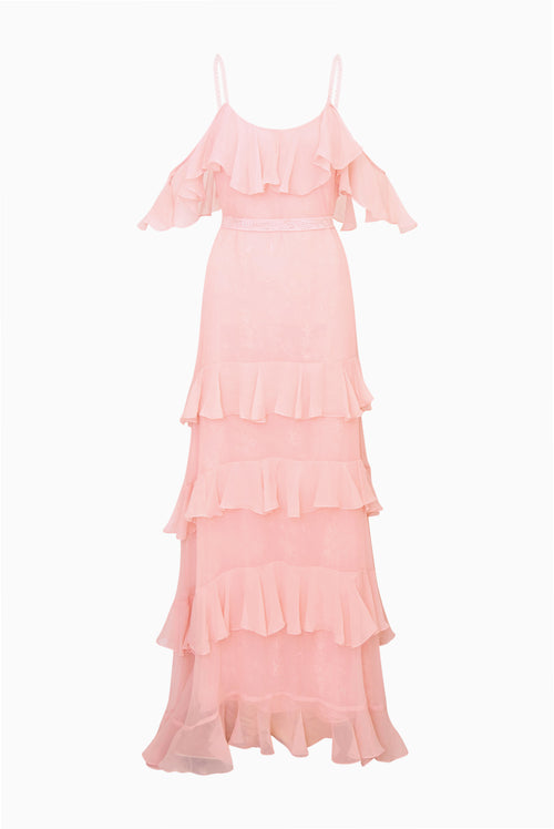 Laelia Floral Chiffon Ruffle Dress