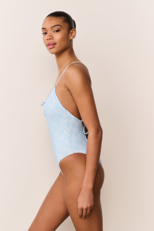 Laguna Bow Print One-Piece Swimsuit