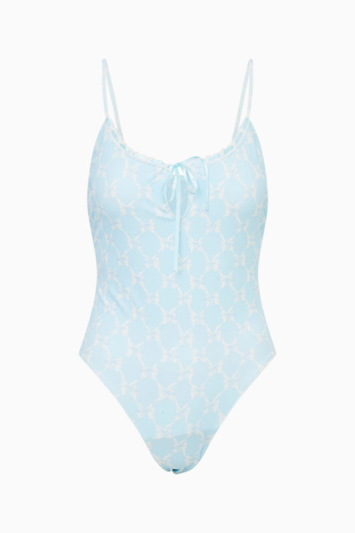 Laguna Bow Print One-Piece Swimsuit